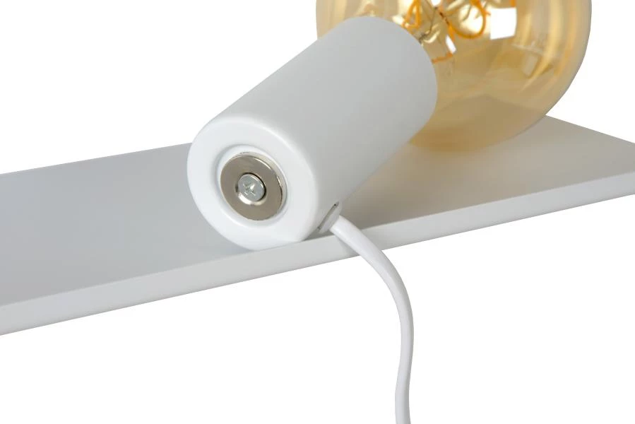 Lucide SEBO - Bedside lamp / Wall light - 1xE27 - White - detail 4